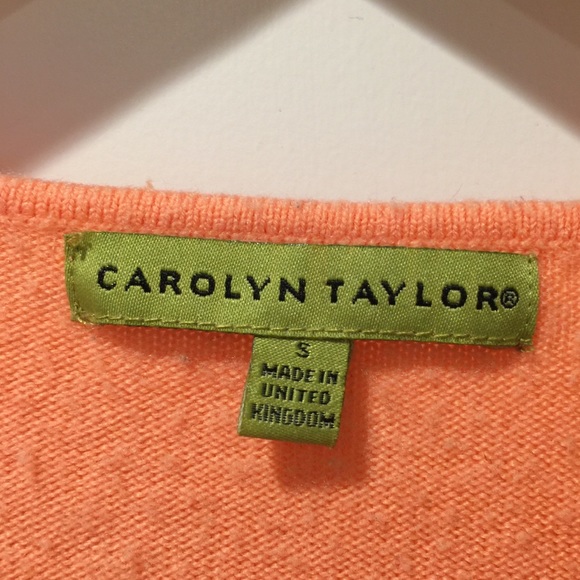 Carolyn Taylor Peach V Neck Pullover Sweater Small - Picture 3 of 4